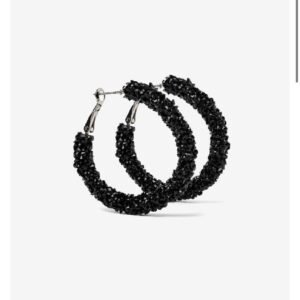 PENDIENTES AROS BRILLI NEGROS