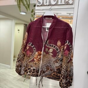 BOMBER ALMA LEOPARDO BURDEOS