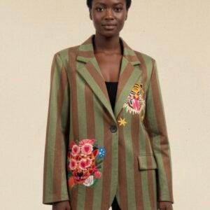 BLAZER NICOLE VERDE/CHOCOLATE