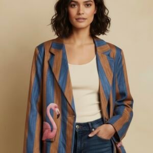 BLAZER NICOLE AZUL/MARRÓN CLARO
