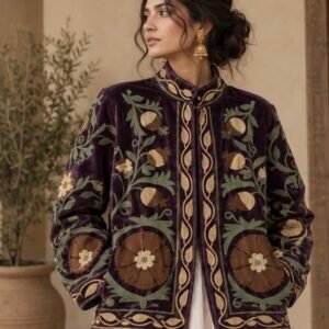 CHAQUETA DIYA BURDEOS/VERDE
